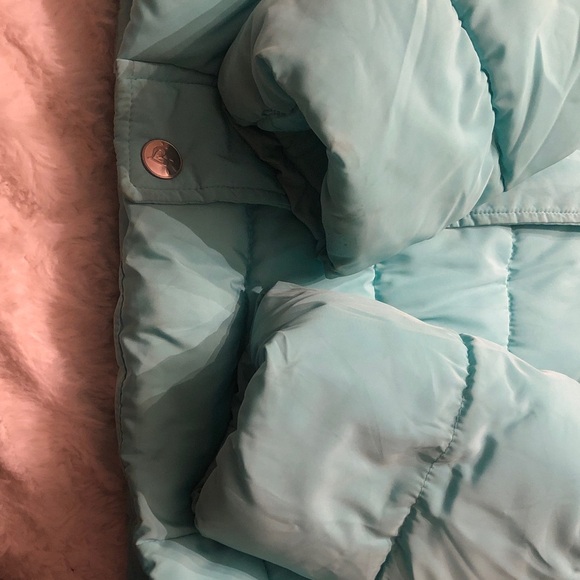 Justice Teal Jacket with Detachable Faux Fur Trimmed Sherpa Hood - Picture 5 of 10